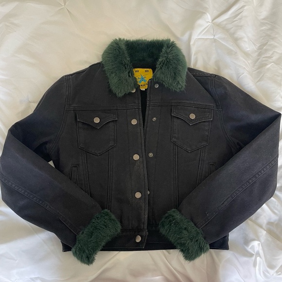 UNIF DARIA BLACK DENIM JACKET - Picture 1 of 6
